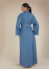 Blue Geo Cotton Maxi