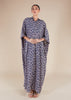 Blue Print Shirted Kaftan
