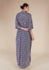 Blue Print Shirted Kaftan
