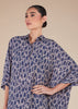 Blue Print Shirted Kaftan