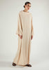 Boat Neck Abaya Natural