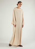 Boat Neck Abaya Natural