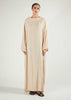 Boat Neck Abaya Natural
