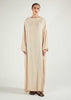 Boat Neck Abaya Natural