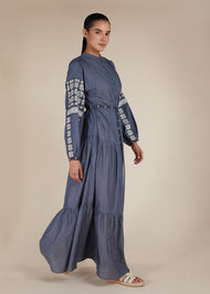 Boho Denim Tiered Maxi - Final Sale