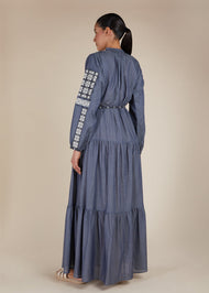 Boho Denim Tiered Maxi - Final Sale