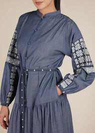 Boho Denim Tiered Maxi - Final Sale