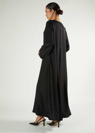 Box Pleat Abaya Black