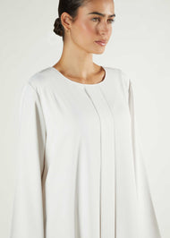 Box Pleat Abaya Off White - Final Sale