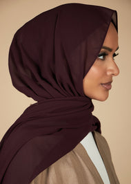 Burgundy Crepe Hijab