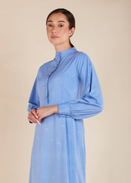 Mandarin Neck Maxi Blue - Final Sale
