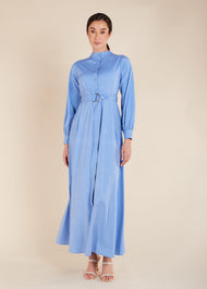 Mandarin Neck Maxi Blue - Final Sale