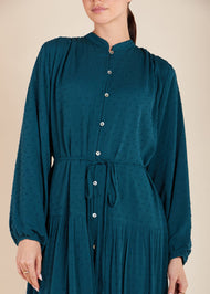 Dark Green Tiered Maxi