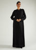 Contrast Stitch Abaya Black