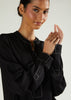 Contrast Stitch Abaya Black