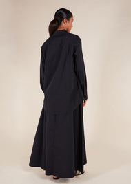 Cotton Poplin Skirt Black