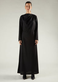 Cowl Neck Abaya Black