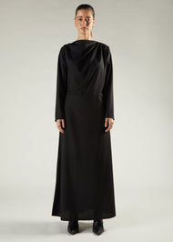 Cowl Neck Abaya Black