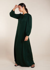 Crinkle Abaya Dark Green