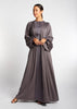 Crinkle Open Abaya Charcoal