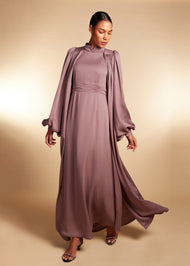 Crinkle Open Abaya Dusty Taupe