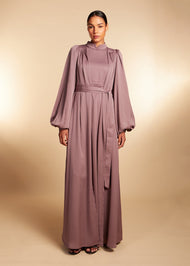 Crinkle Open Abaya Dusty Taupe