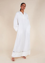 Crochet Maxi Dress White - Final Sale