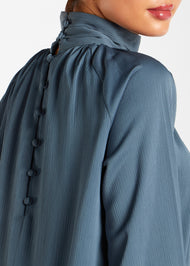 Crystal Blue Pleat Abaya