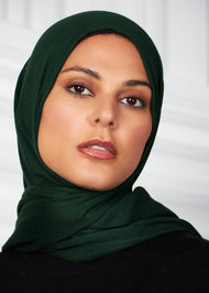 Dark Green Wool Modal Hijab