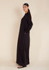 Denim Stitch Abaya Black