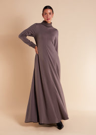 Seam Flared Abaya Grey - Final Sale