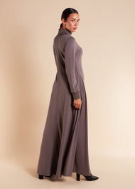 Seam Flared Abaya Grey