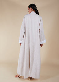 Layered Linen Feel Open Jacket