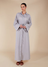 Cool Grey Drawstring Maxi - Final Sale