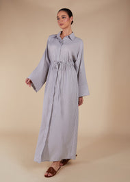 Cool Grey Drawstring Maxi - Final Sale