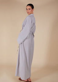 Cool Grey Drawstring Maxi - Final Sale