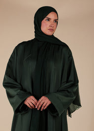 Open Seam Abaya Set Olive