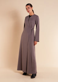 Side Wrap Abaya Grey