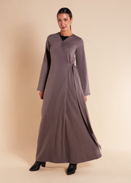 Side Wrap Abaya Grey