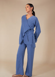 Side Wrap Co-Ord Blue