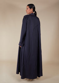 Open Seam Abaya Set Navy