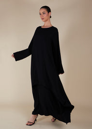 Layered Abaya Black