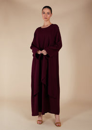 Crossover Abaya Plum - Final Sale