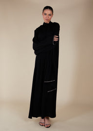 Pave Trim Abaya Black - Final Sale