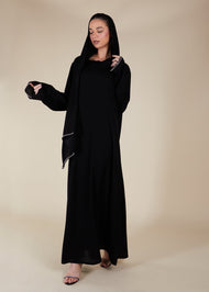 Pave Trim Abaya Black - Final Sale
