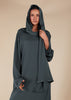 Pave Trim Abaya Grey