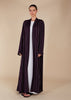 Pinstripe Plum Open Abaya - Final Sale