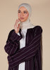 Pinstripe Plum Open Abaya - Final Sale
