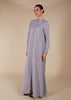 Button Through Abaya Light Grey - Final Sale
