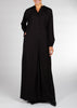 Button Pleat Abaya Black | Abayas | Aab Modest Wear